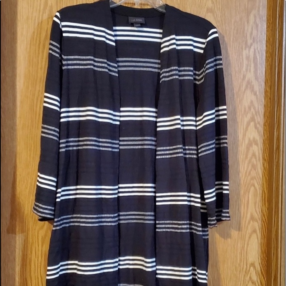 J Jill wearever open striped cardigan